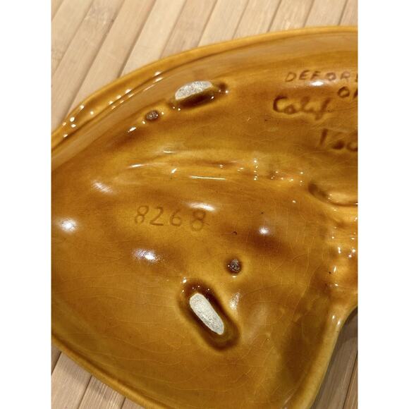 Vintage Deforest of California Yellow Brown Orange Drip Glaze Ashtray Pottery - Picture 8 of 12
